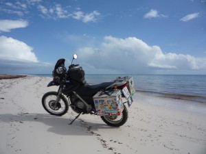 Bike at the beach of the Indian Ocean